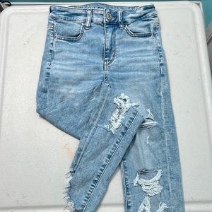 american eagle cropped ripped jeans
